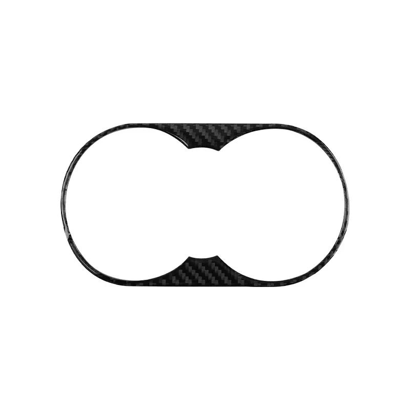 Lhd Car Interior Carbon Fiber Gear Shift Water Cup Holder Panel Decoration Sticker For Volkswagen Vw Touareg 2011-2018