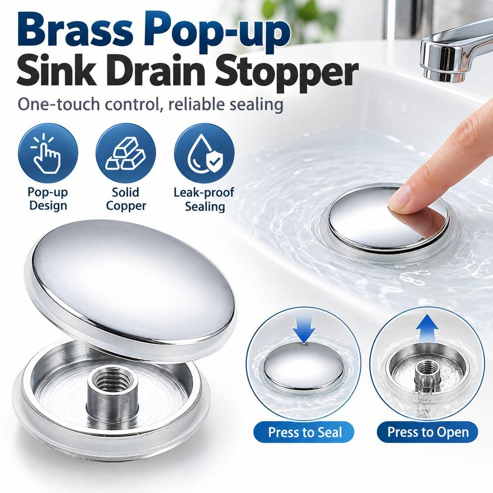 Copper Sink Drain Stopper Pop-up Pop-up Drain Plug New Basin Drain Stopper for Wash Basin