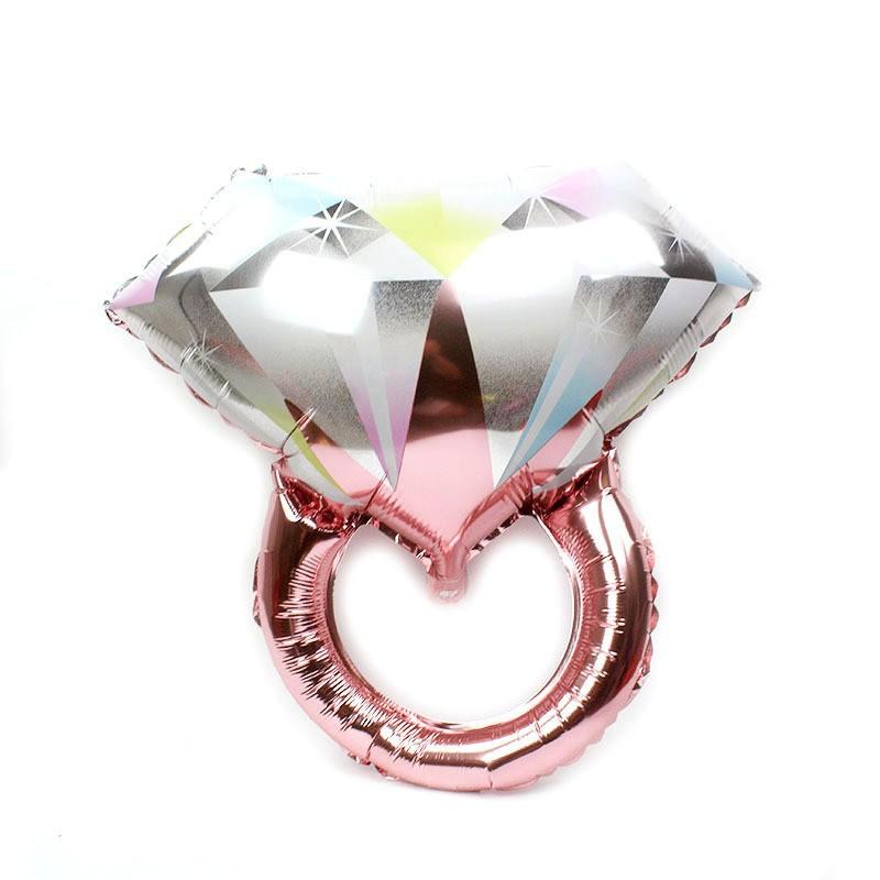 Bachelorette Party Decoration Bridal Shower Rose Gold Backdrop Party Balloon Diamond Ring Balloon Bridal Veil