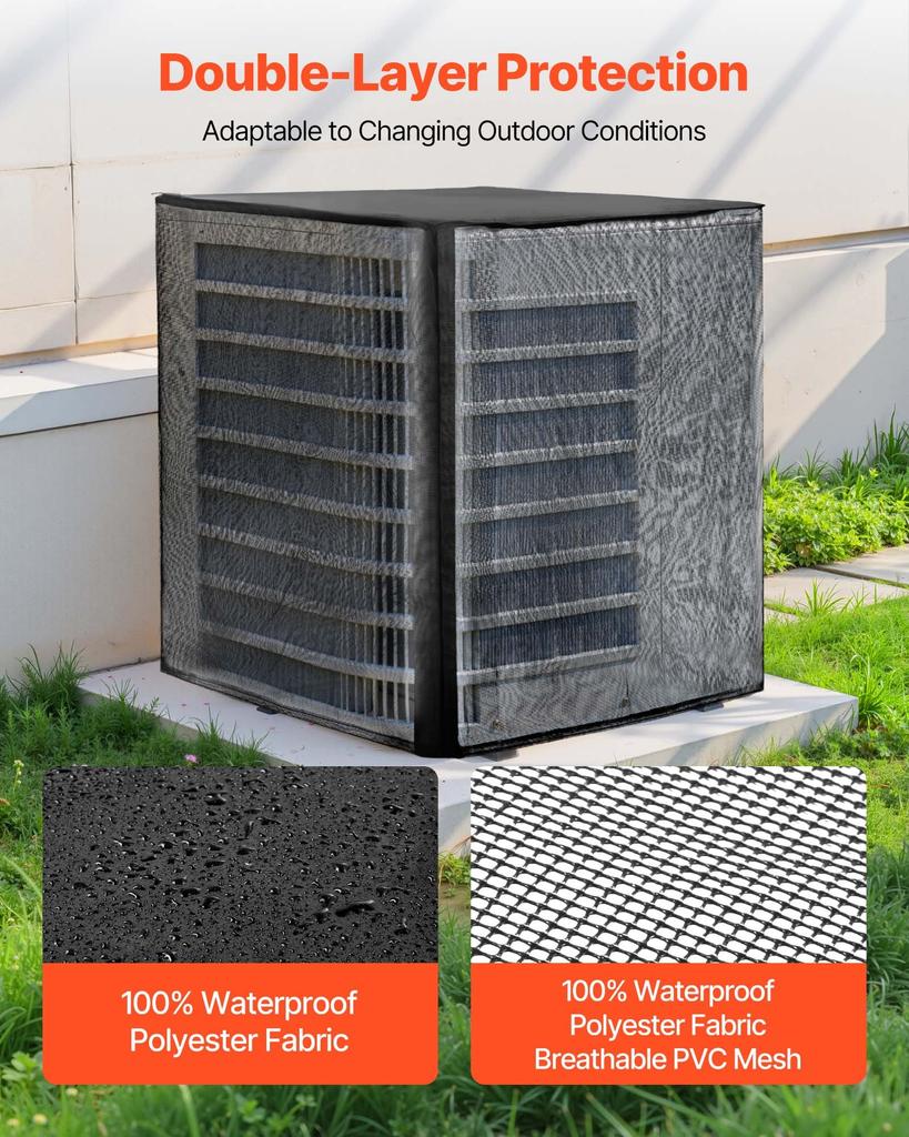 VEVOR Air Conditioner Cover, 711 X 711 X 812 Mm Ac Cover for Air Conditioning Unit, Dual-Layer, Detachable Canopy,Waterproof Polyester