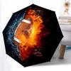 1pc Sturdy 8-Bone Auto Umbrella, Football Design Umbrella, Digital Printed, Foldable Umbrella for On-the-Go Outdoor Use