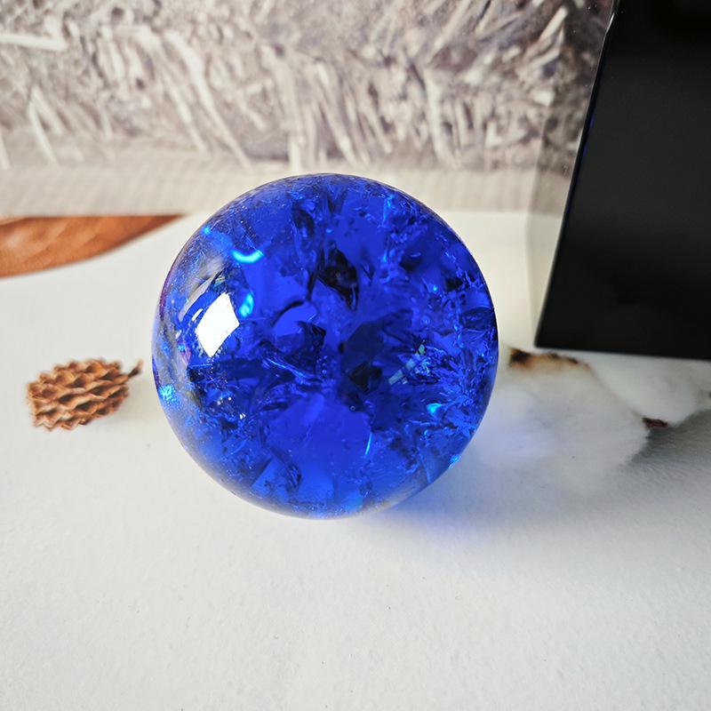 5CM Non-Fading True Color Ice Crackle Crystal Ball - Feng Shui Pond Rotating Water Feature Accessory