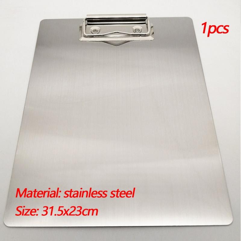 

Планшет с зажимом A4 из нержавеющей стали, папка для записей, органайзер для офисных принадлежностей, коробка для хранения блокнота для документов, держатель для бумаги