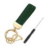 Leather Car Key Chain with and Gold Keyring Green [uxcell] D-ring Anti-Loss -