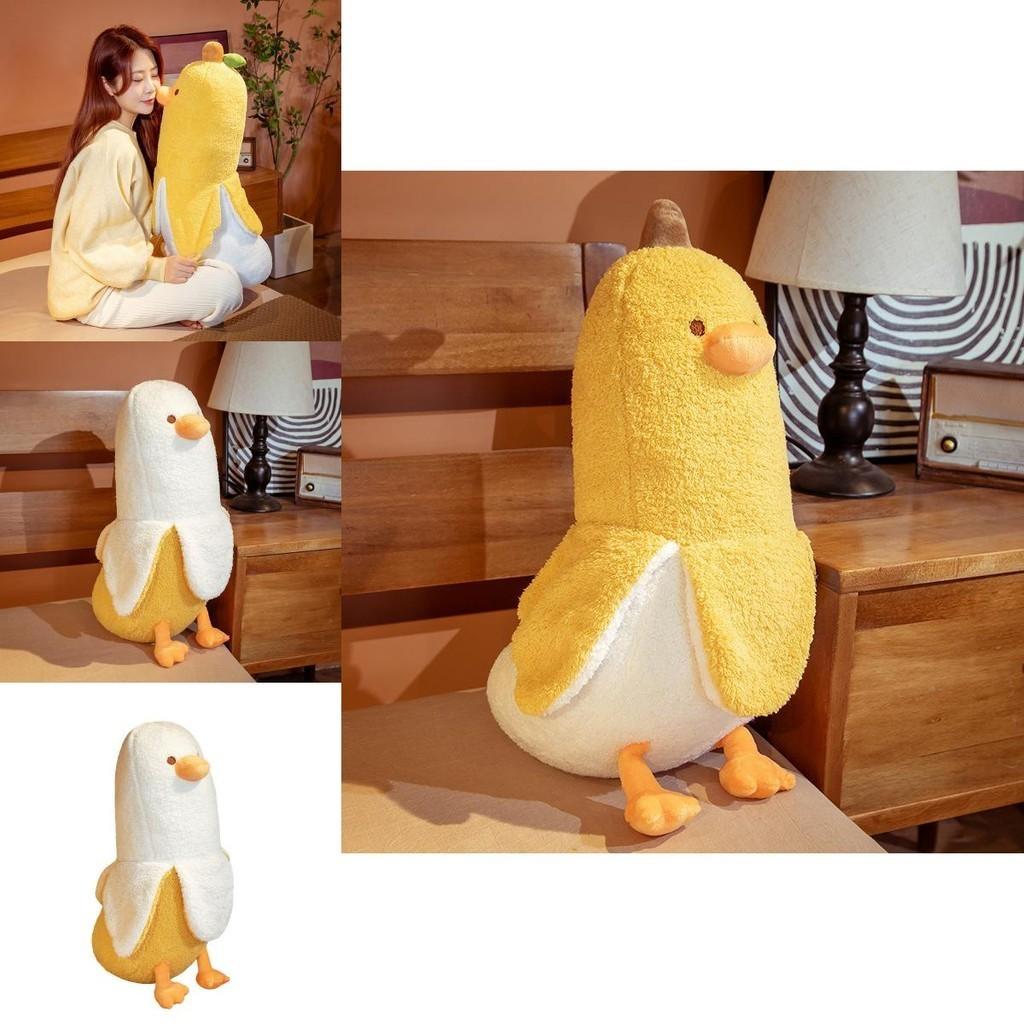 Adorabile Anatra Banana Gialla/bianca Peluche Giocattolo Cuscino da Abbracciare