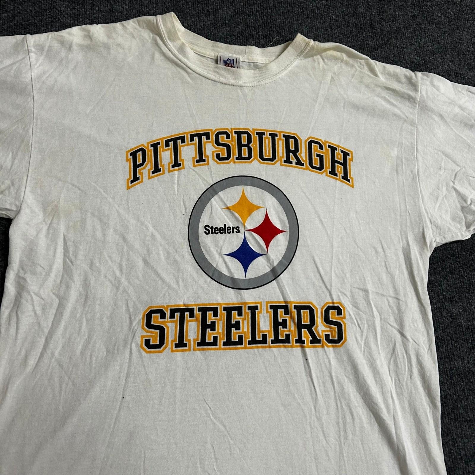 NFL T-Shirt Mens Size XL White Pittsburgh Steelers Graphic Short Sleeve Football XXXXL