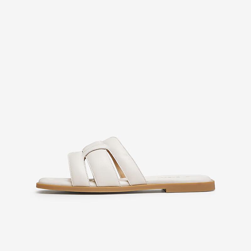 BESTU Women s Sheepskin Flat Open-Toe Sandals 37
