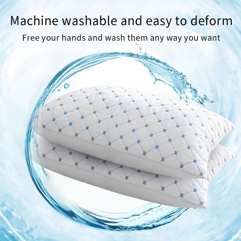 Poduszka Star Hotel z pierza i aksamitu, Zmywalna, Poduszka z haftem, Wypełnienie z włókna, Miękka poduszka