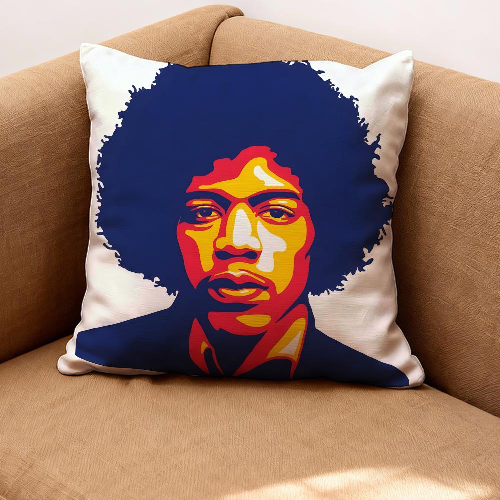 singer J-Jimi Hendrix Cushion Cover Premium Comfort Reversible Pillow Cove -Two in One Design for Any Room & Car Interior