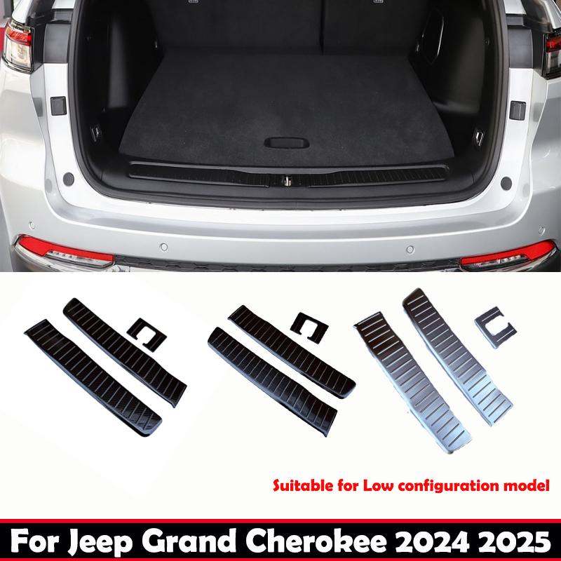 For Jeep Grand Cherokee 2024 2025 Stainless Steel Rear Bumper rear Door Inner Tail Prevent Scuff Plate Sill Guard Cover Trim