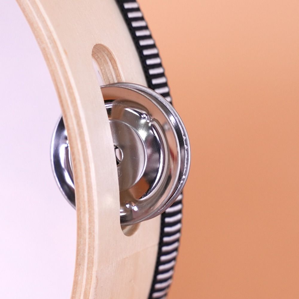Wooden Tambourine for Adults Metal Jingles 8 Inch Wooden Tambourine Pleasant Colourful Percussion Instrument for Dance Party