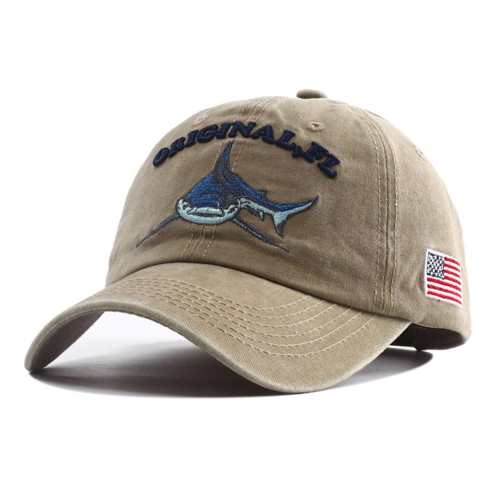 New Designer Black White Animal Shark Embroidery Baseball Hat Snapback Women Bone Vintage Cotton Dad Caps For Men Gorras