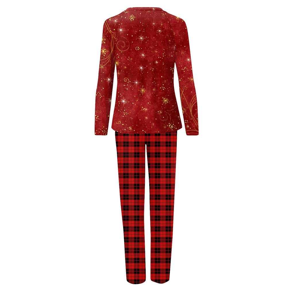 Christmas Prints Family Matching Long Sleeve Tops+Pants Set Family Matching Sets