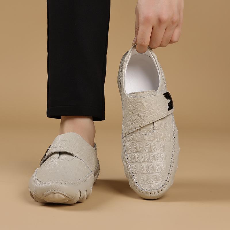 

Summer trendy shoes fashionable versatile personality men s casual business leather shoes crocodile pattern leather surface trend one pedal men s sho 38
