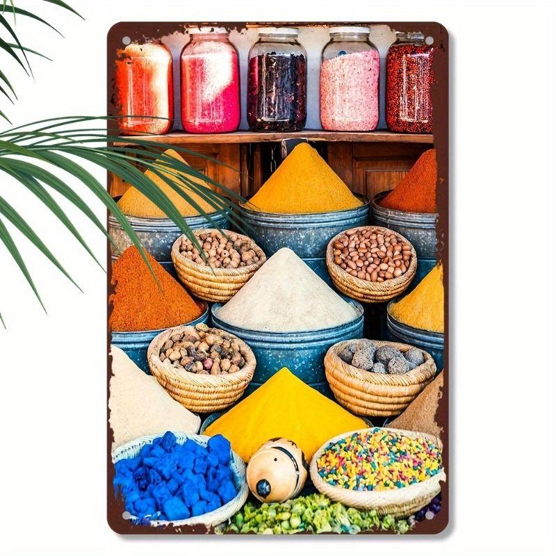 Retro Metal Tin Sign Spices Kitchen Bar Cafe Restaurant Wall Art Decor