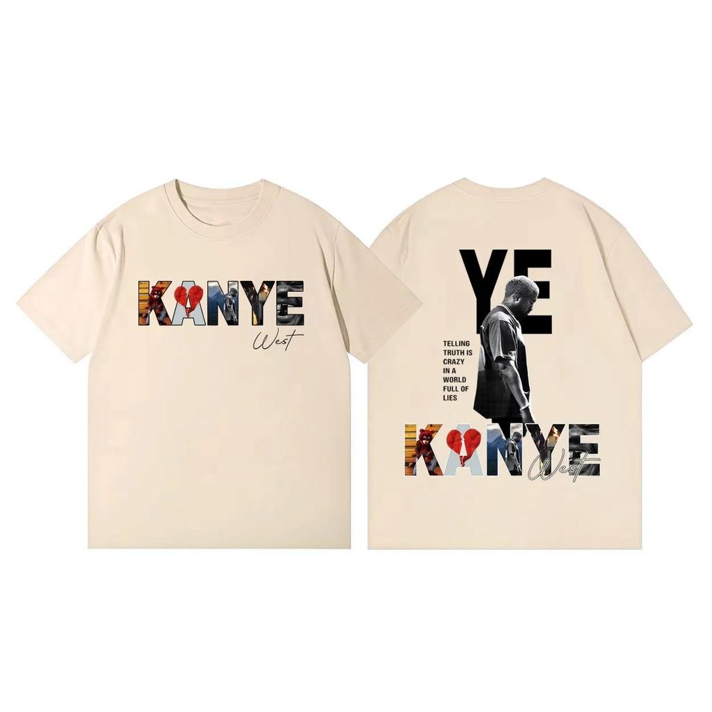 Summer Casual Loose Cotton Short Sleeve Tshirt Rapper Kanye West Tour 2026 Tshirts Unisex Women Fashion Trend Hip Hop T Shirts