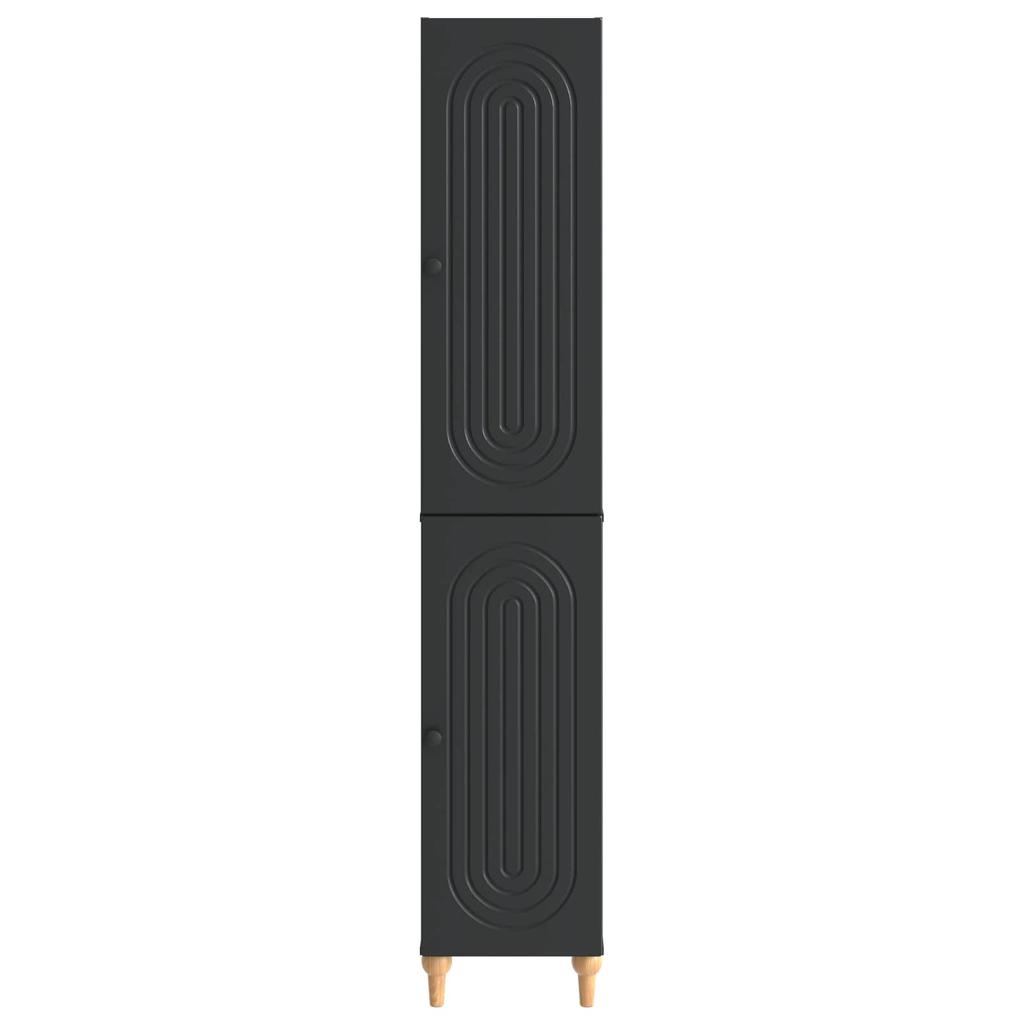 Cabinet Set 2 pcs Black Wood Material
