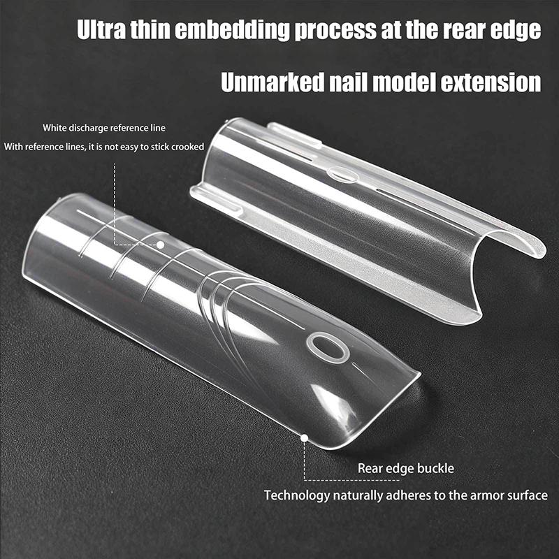 Formine Doppie per Unghie Sandwich 140/280 Pezzi 13 Misure Estensioni Rapide - Formine Doppie a Mandorla Ovale a T Formine per Manicure Stampo Superiore Stampo Inferiore
