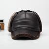 2026New PU Leather Winter Men's New Padded Warm Dad Old Man Leather Cap Middle-aged Windproof Ear Protection Duck Tongue Cap