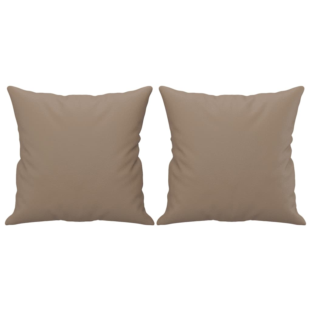 2 Piece Sofa Set with Cushions Cappuccino Brown Faux Leather