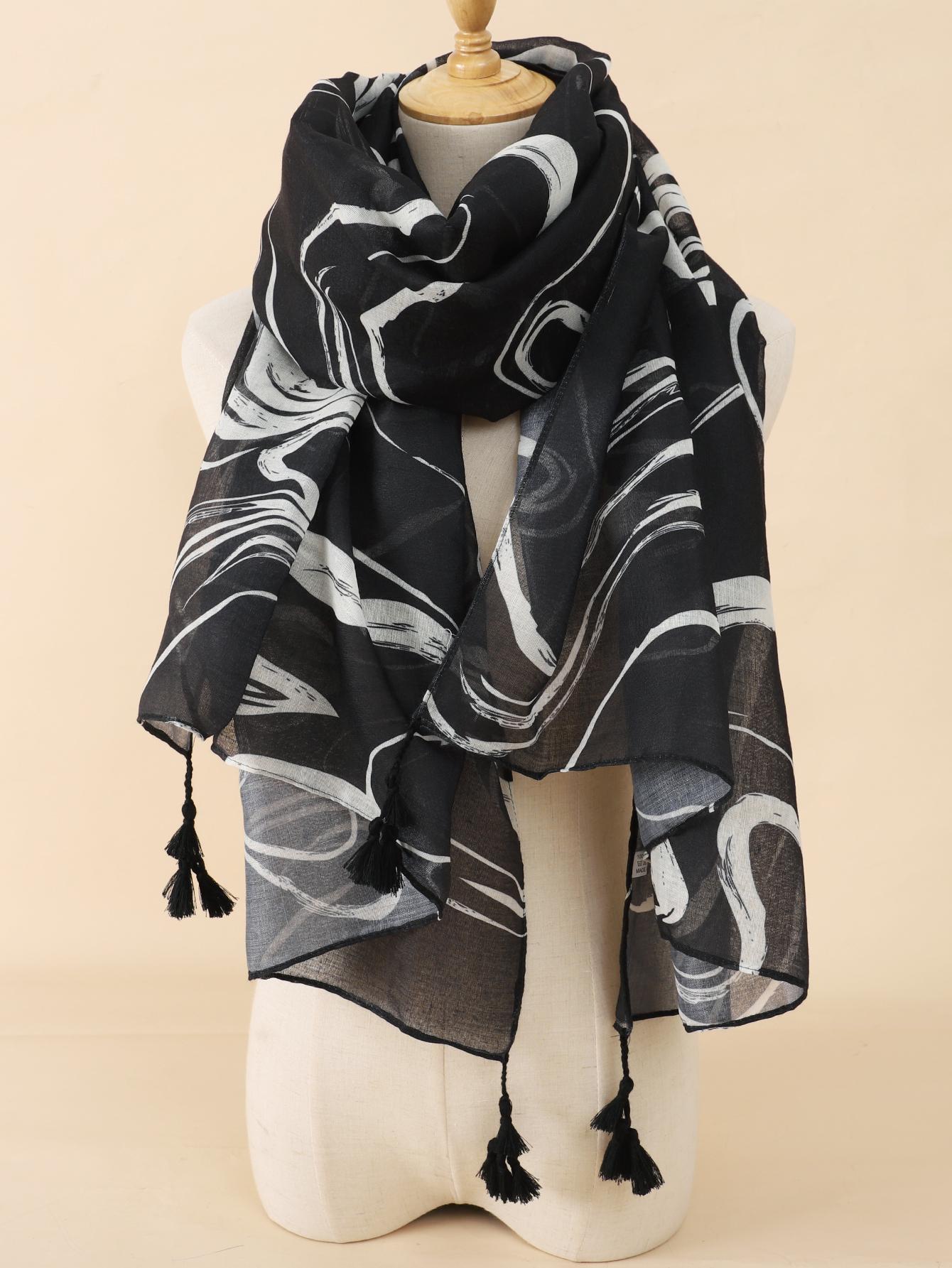 

Іспанська мода Дейзі з квітковими китицями Шаль з віскози Жіночий принт М який пашміновий палантин Снуд Буфанда Мусульманський хіджаб Sjaal One Size