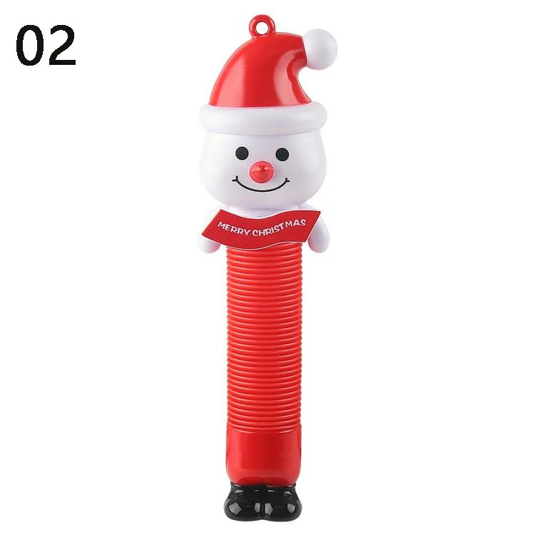 POP Tube Telescopic Tube Pressure Relieving Toys Sound and Light Santa Claus Toy Decompression Artifact Children's Holiday Gift