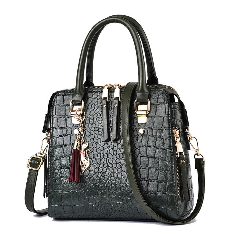 

Сумка с принтом змеи,Новая большая сумка-тоут для женщин,Модная наплечная сумка-кроссбоди темно-зеленого