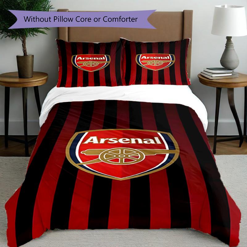 3pcs Duvet Cover Set (1*Duvet Cover + 2*Pillowcase, Without Core),football team.C Print Bedding Set, Bedroom Decor, All‑Season, Birthday Gift