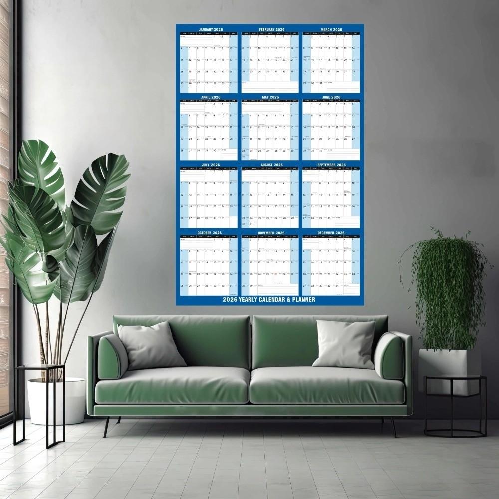 32x48 In Large Wall Calendar Wall Mount Laminated Calendar New Dry Erase Calendar  Office Use