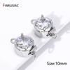 18K Gold Plated Inlaid Zircon Round Insert Clasps Pearl Clasp Connector For DIY Bracelet Necklace Making Findings