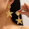 Gold earrings jewelry creative design sense starfish earrings high sense holiday style earrings female