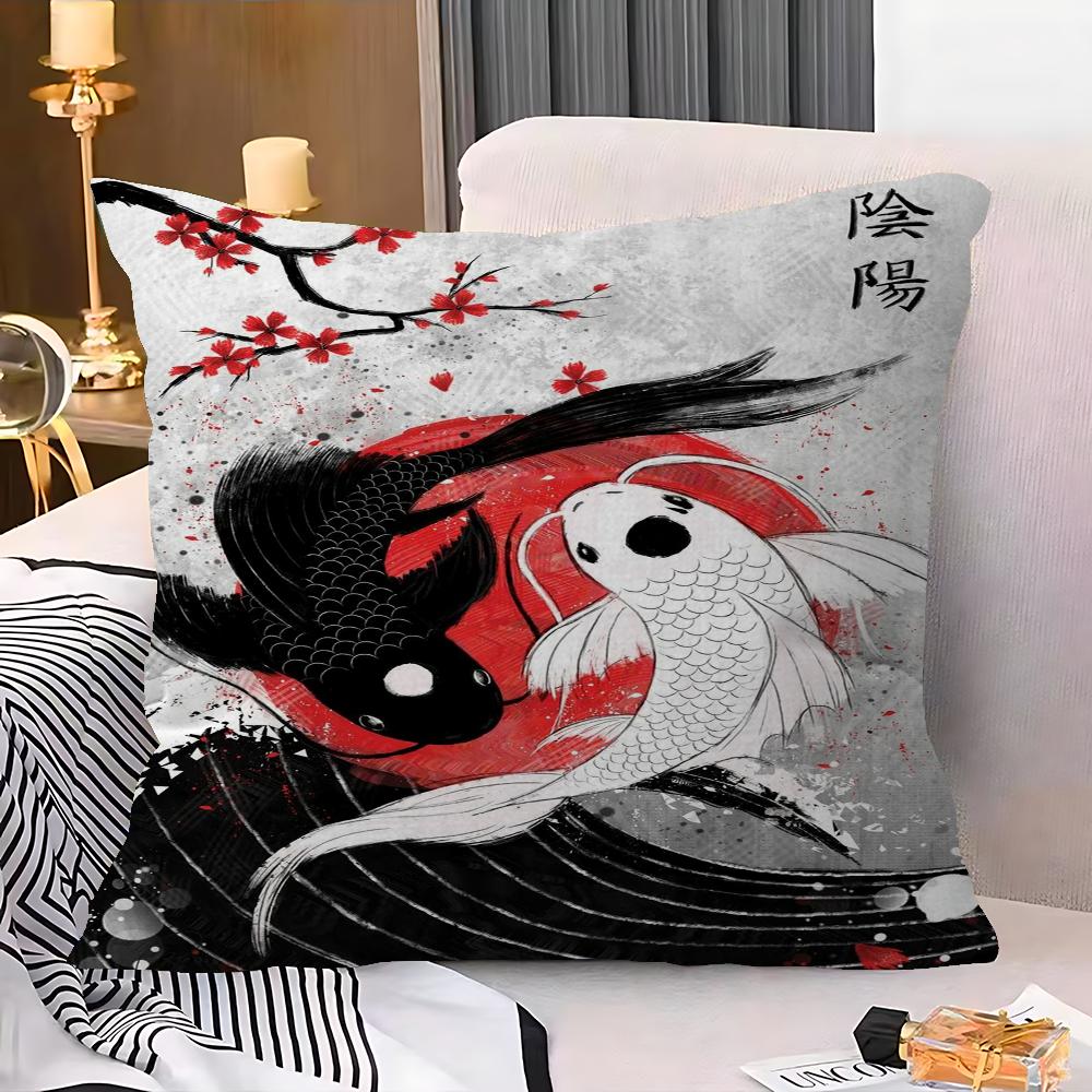 Koi Fisch Ahorn Design Kissenbezug Glückliche Herbsternte Dekoration Feiertagsdekoration Kissenbezug