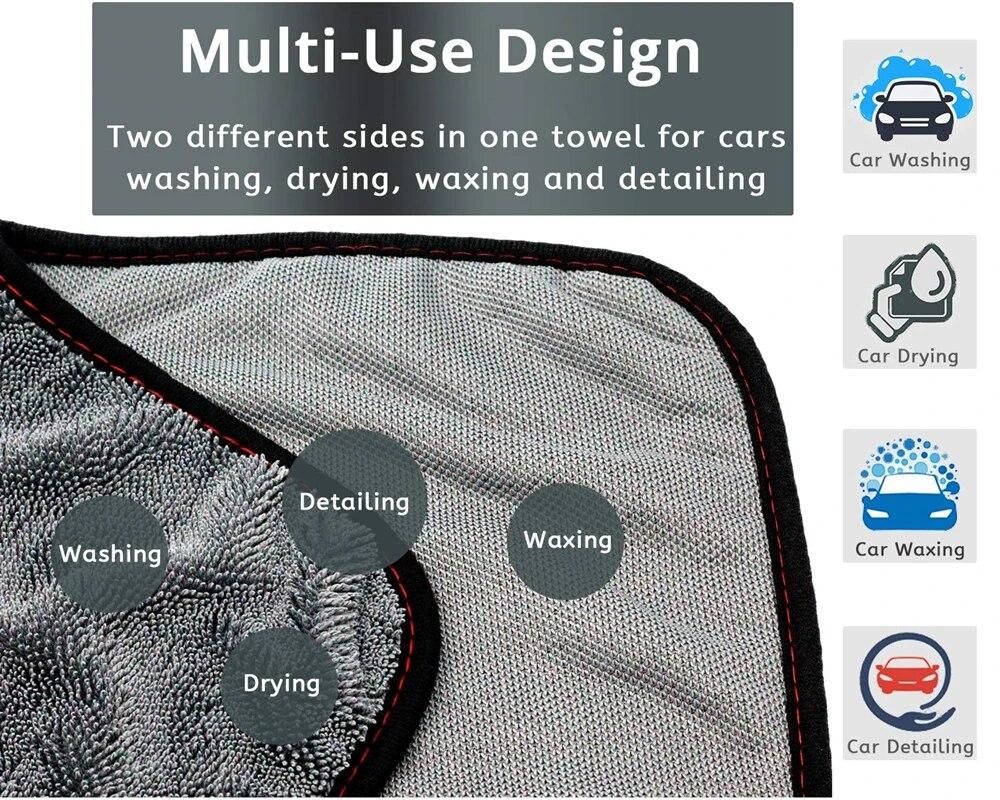 Toalla de microfibra para lavado de coches, paño de Secado y limpieza, toallas para lavado de coches, pulido, encerado y detalles