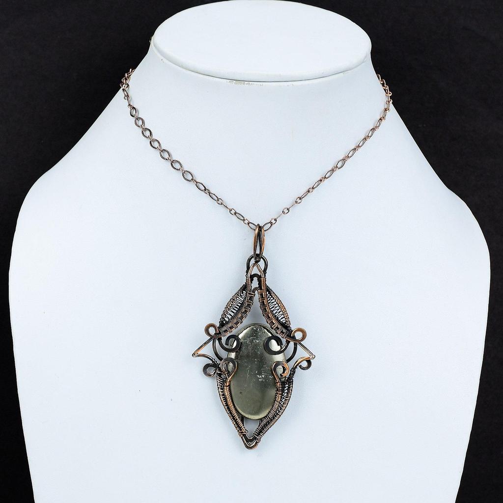 Pyrite Pendant Copper Wire Wrapped Pendant Handmade Pendant Pyrite Jewelry Natural Gemstone Pendant Gift For Mother Copper Wire Wrap Jewelry
