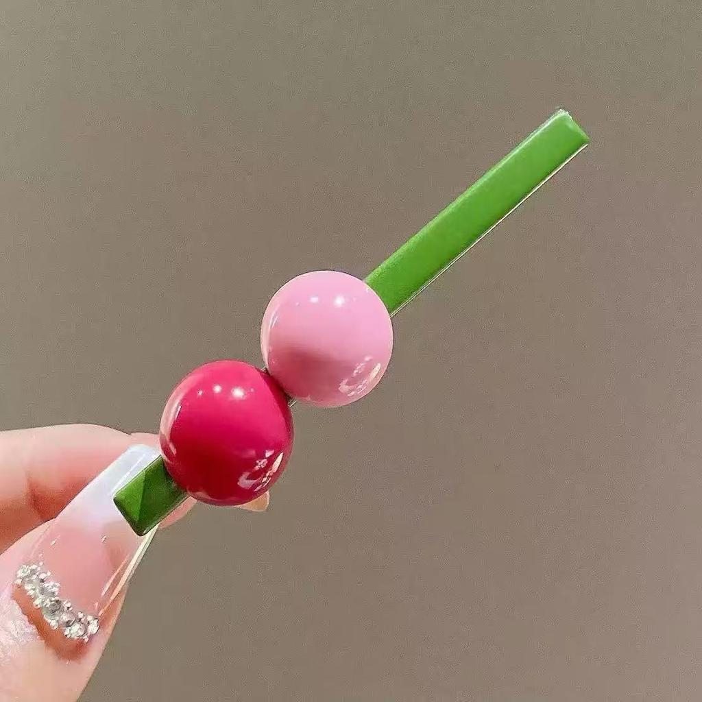 Pince à Cheveux Canard Dopamine Perles - Accessoire Doux & Énergique pour Mèches Latérales Femmes.