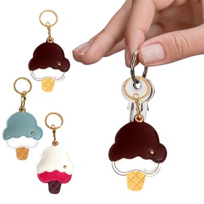 Schlüsselanhänger Anhänger Kunstleder Eiscreme Form Taschenanhänger Zugangskartenhalter Rucksack Zubehör