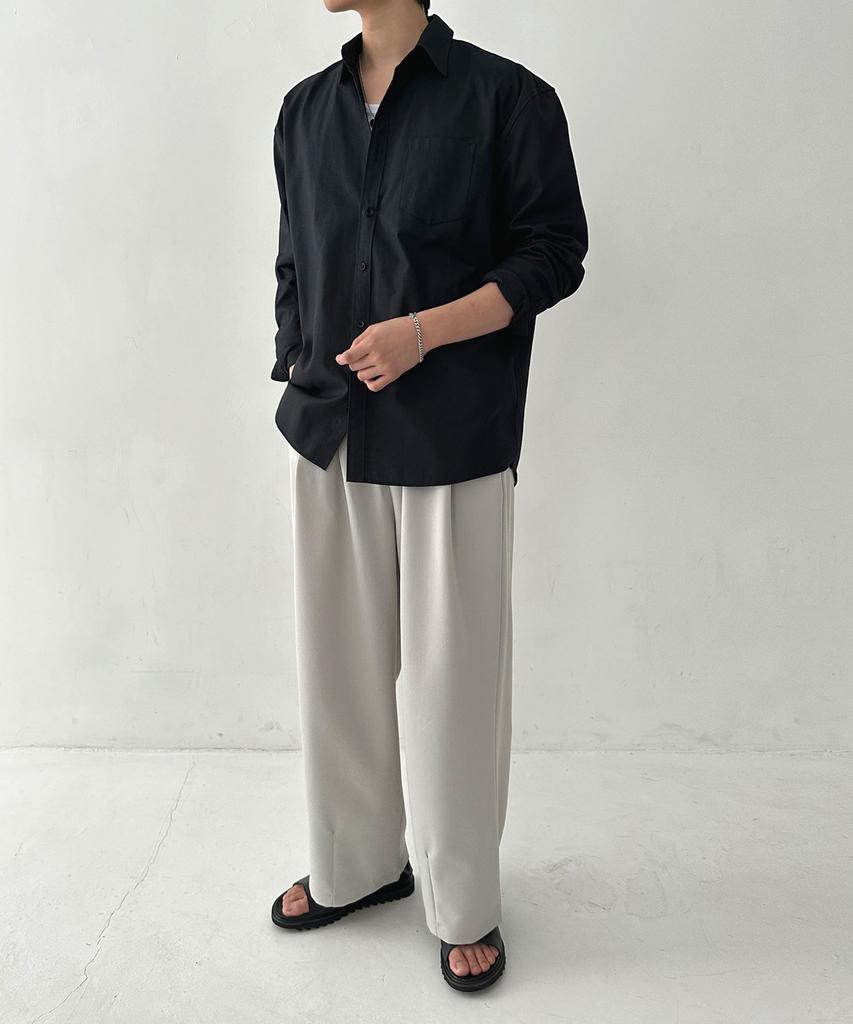 UMM Standard Fit Plain Hellsford Shirt_Black