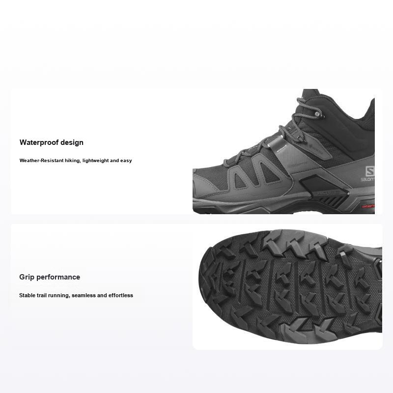 Кроссовки Salomon X Ultra 4 Mid Wide GORE-TEX Черный Магнит Мужские Серо-Жемчужно-Синие L41294600 44