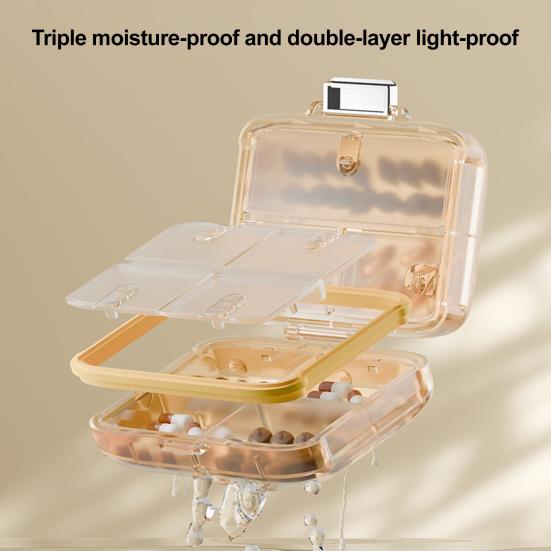 Medicine Storage Box Pill Organizer Large Capacity Multiple Compartments Waterproof Portable Tablet Container Travel Pill Box