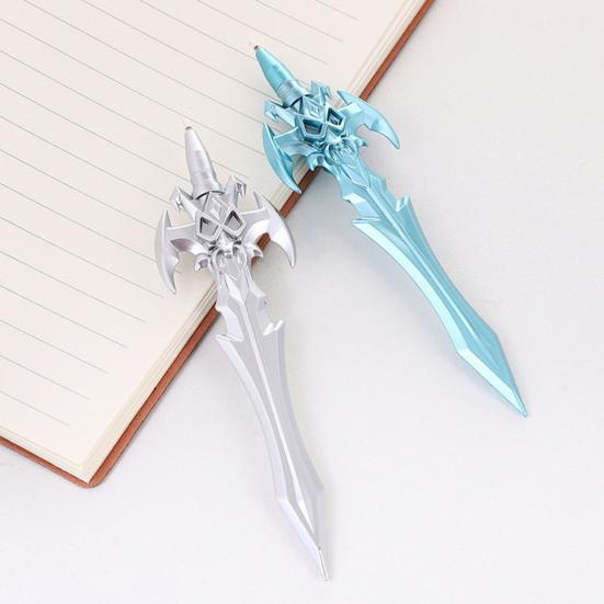 2Pcs Ancient Swords Shape Gel Pen with Black Ink Martial Arts