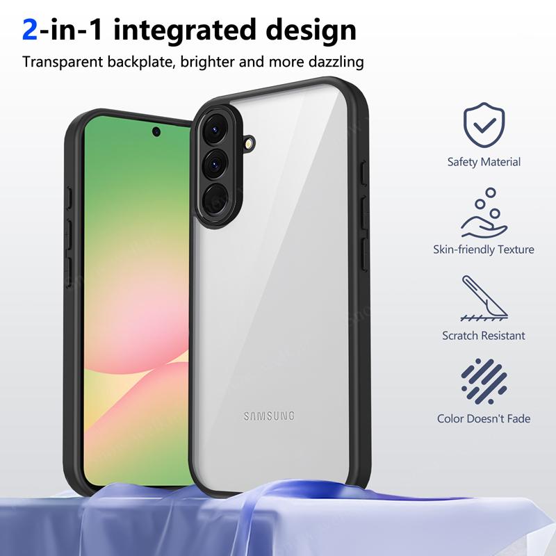 Transparent Silicone Case For Samsung Galaxy A57 A37 A27 A17 A07 GalaxyA57 PC Back TPU Bumper Shockproof Clear Phone Cases Cover