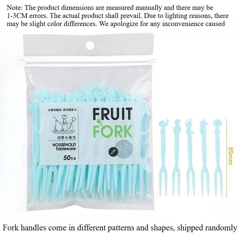 50pc Cartoon Fruit Fork Cute Animal Bento Box Decoration Fork Cake Dessert Fork Mini Cartoon Toothpick Children Lunch Accessorie