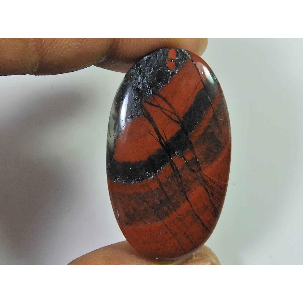 Natural Bloodstone Palm Crytsal 41Cts. Oval Cabochon Loose Gemstone 22X37MM SK-2615