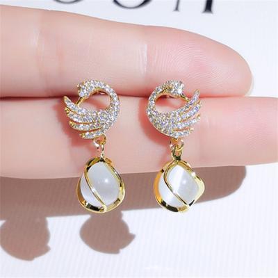 New Fashion Opal Dangle Earrings Sweet Elegant Temperament Women Earrings