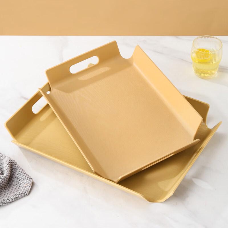 Jingbaodi Rechteckiges Holz-Serviertablett mit Griffen