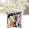 Cats Cozy Many Cushion Cover Plant Print Silk Material Bedside Decoration