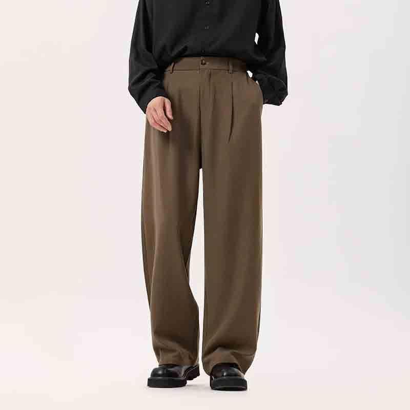 

Мужские брюки с широкими штанинами в японском стиле - Повседневные и модные для весны и осени L кофейный