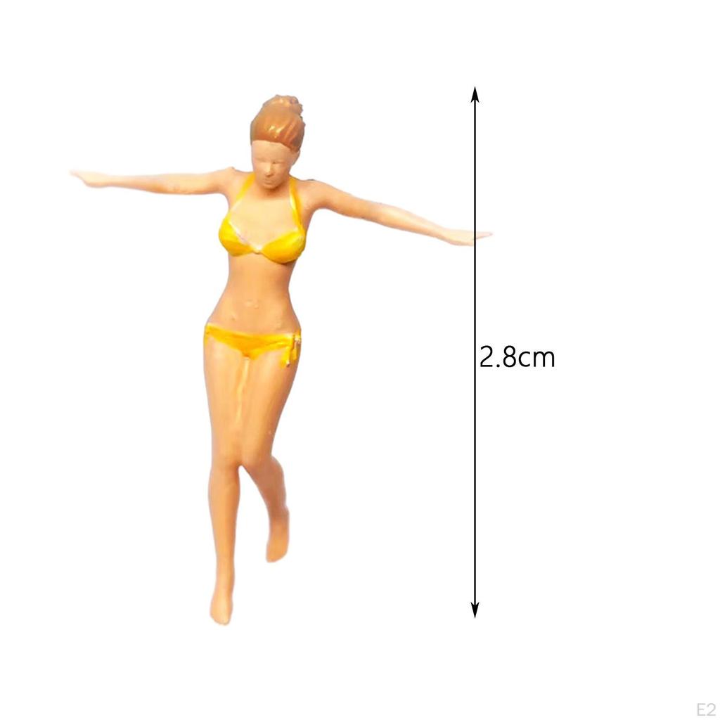 1/64 Figures Scale Beach Model Resin Mini People Tiny for Micro Landscape Fairy
