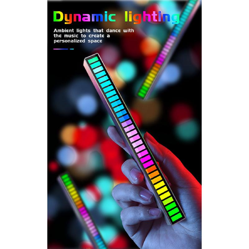 Rechargeable Car Sound Control Rgb Light Decoration Music Rhythm Ambient Lamp X1