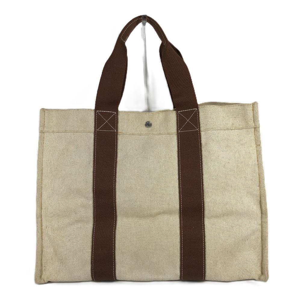 HERMES Bora Bora GM Travel Bag Hand Bag Duffle Bag Canvas Beige/Brown